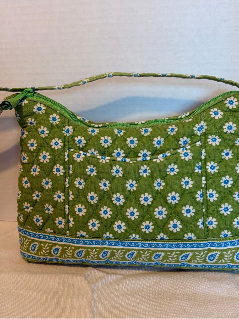 Vera Bradley Green Quilted Floral Shoulder Bag